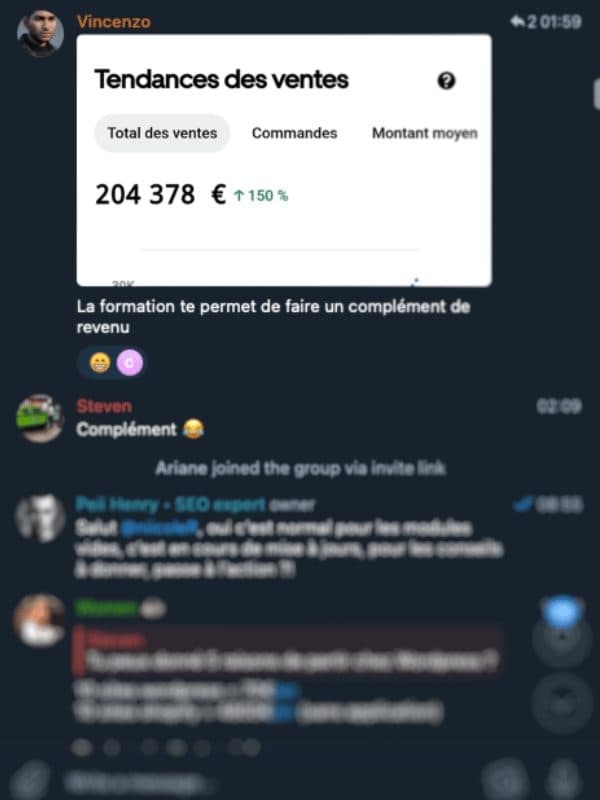 Retour membre 10 : club privé